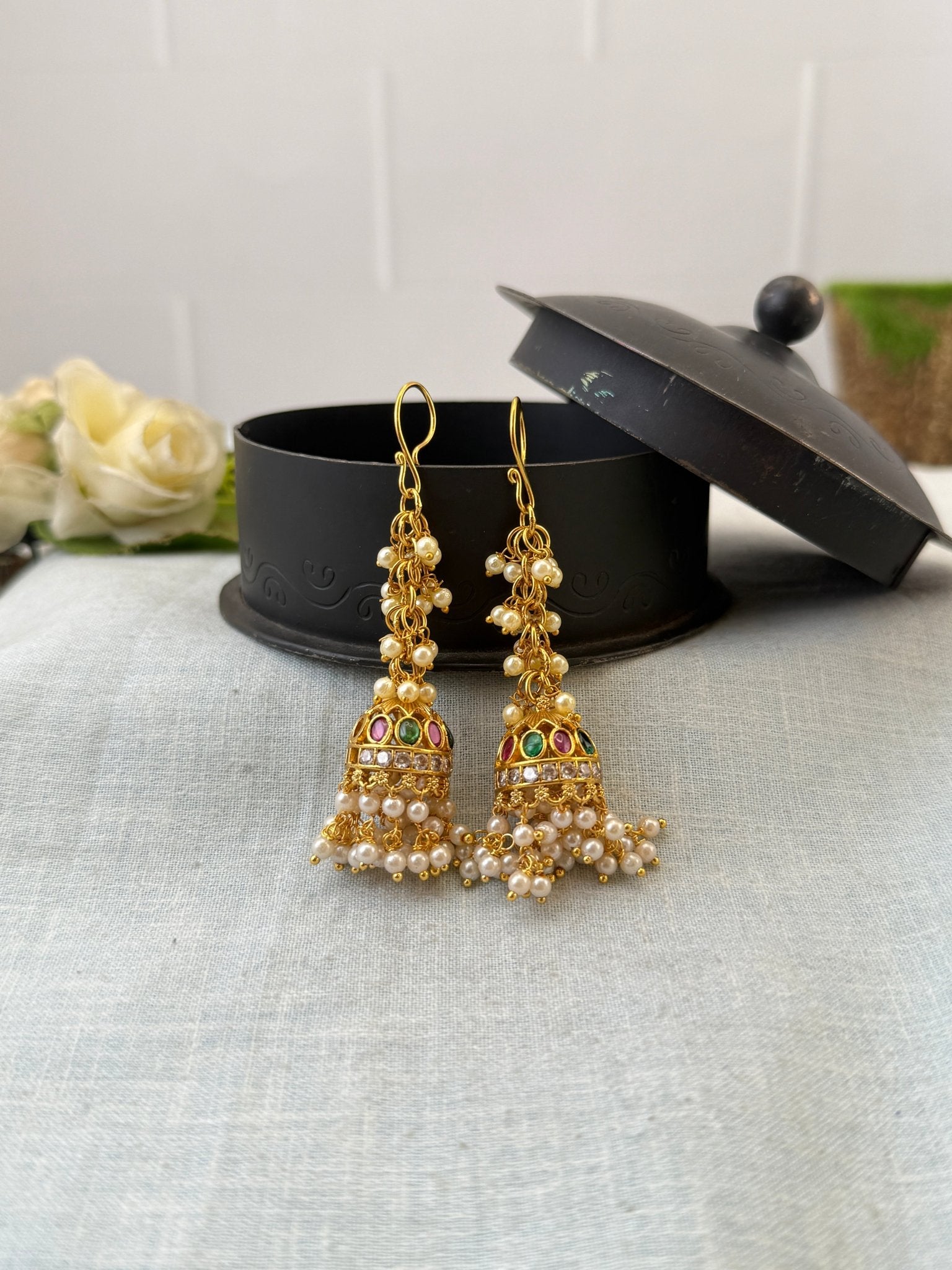 Royal Antique Jhumka Earrings 1139 - Mahilas