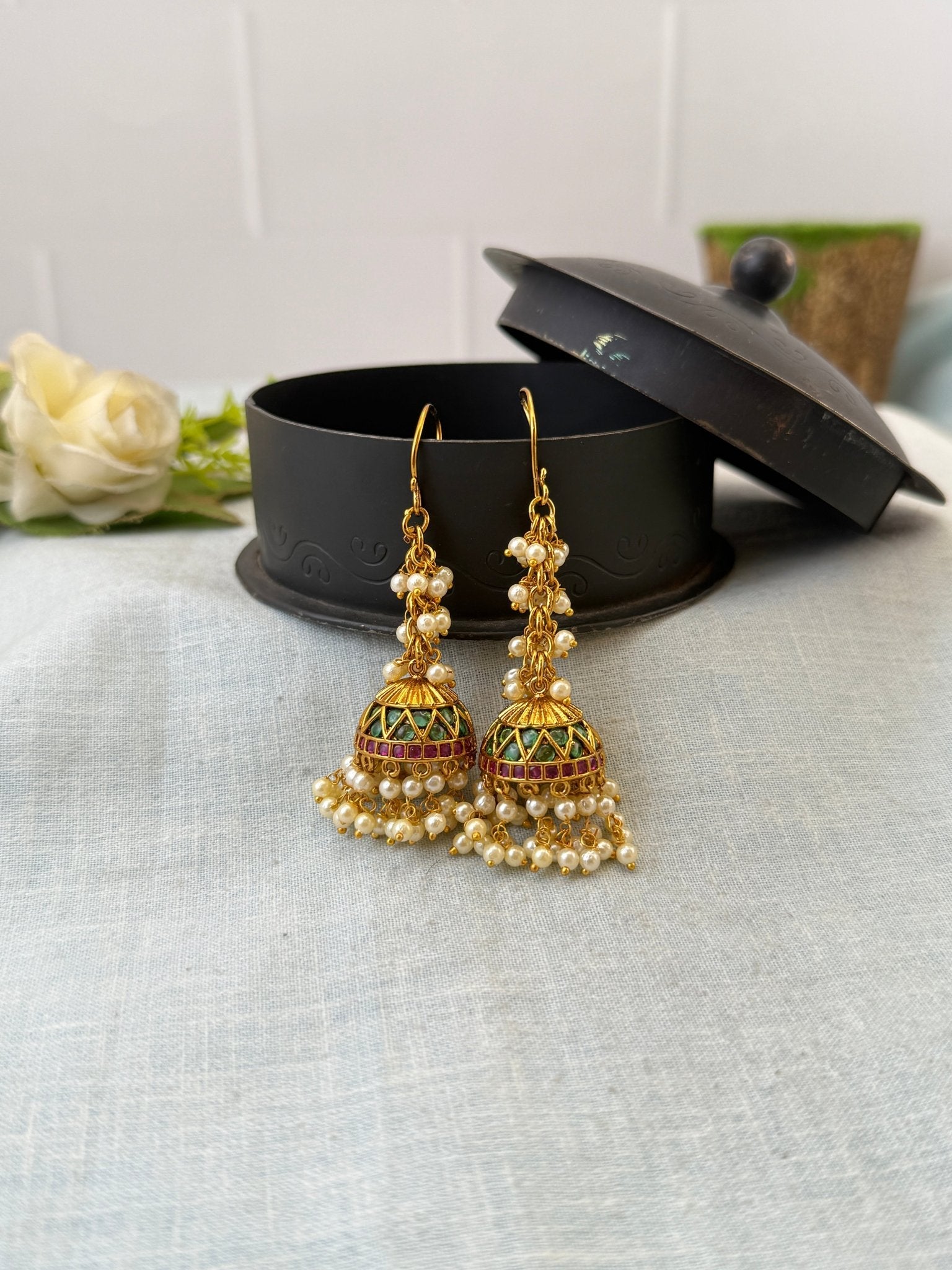 Royal Antique Jhumka Earrings 1141 - Mahilas
