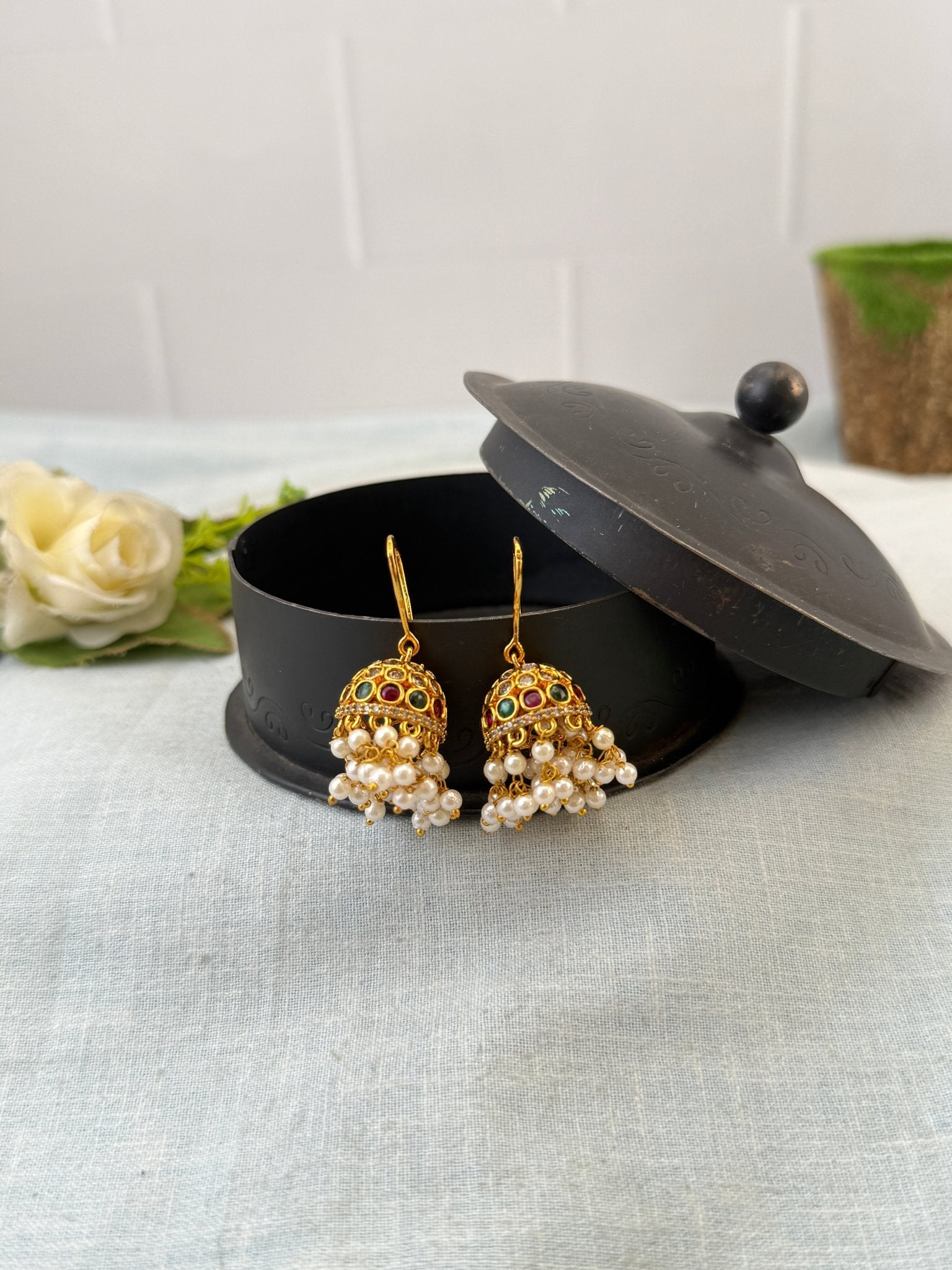 Royal Antique Jhumka Earrings 1149 - Mahilas