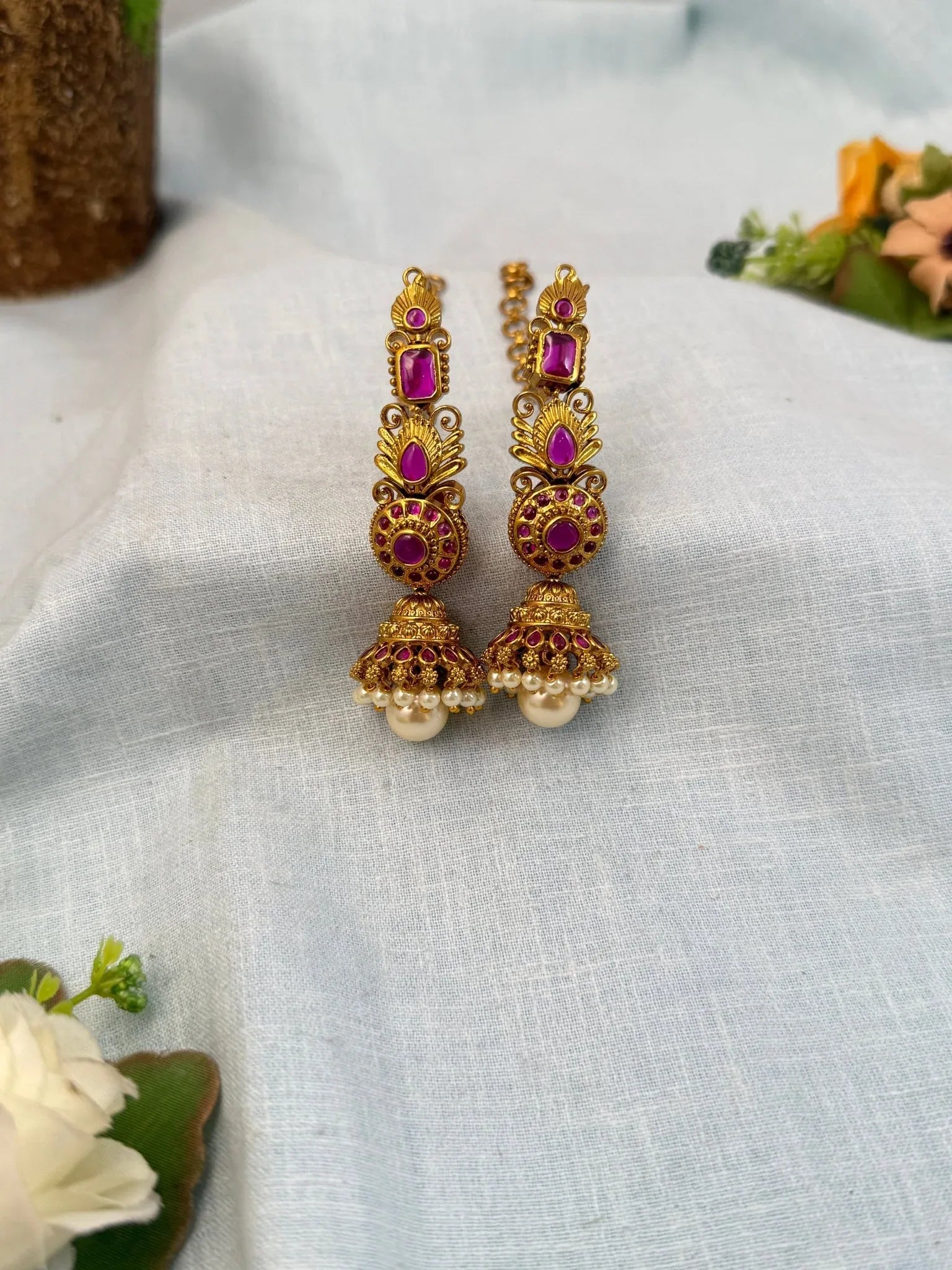 Royal Antique Jhumka With Maatal 0648 - Mahilas