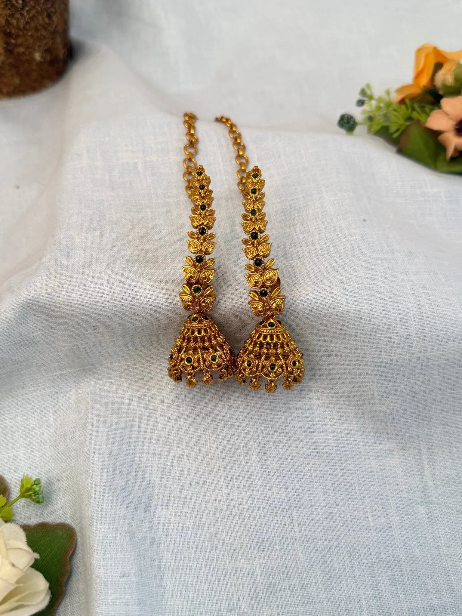 Royal Antique Jhumka With Maatal 0649 - Mahilas