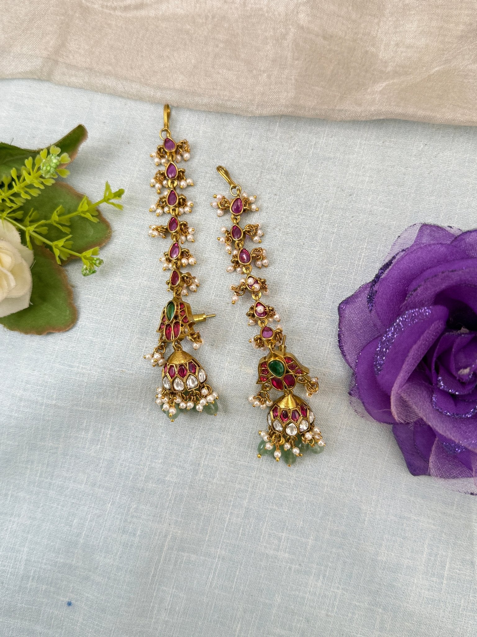 Royal Antique Jhumka with Maatal 1057 - Mahilas