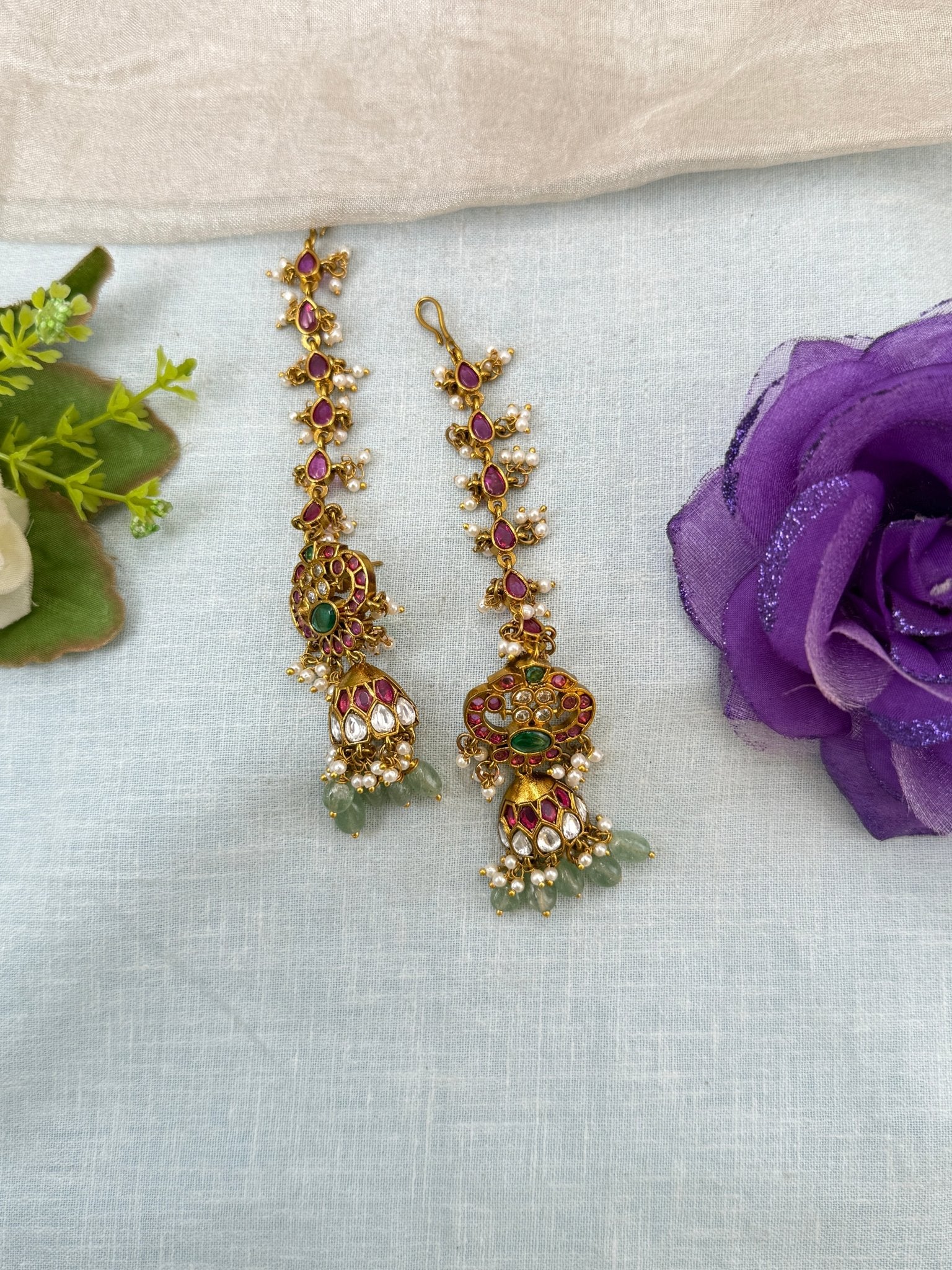Royal Antique Jhumka with Maatal 1061 - Mahilas