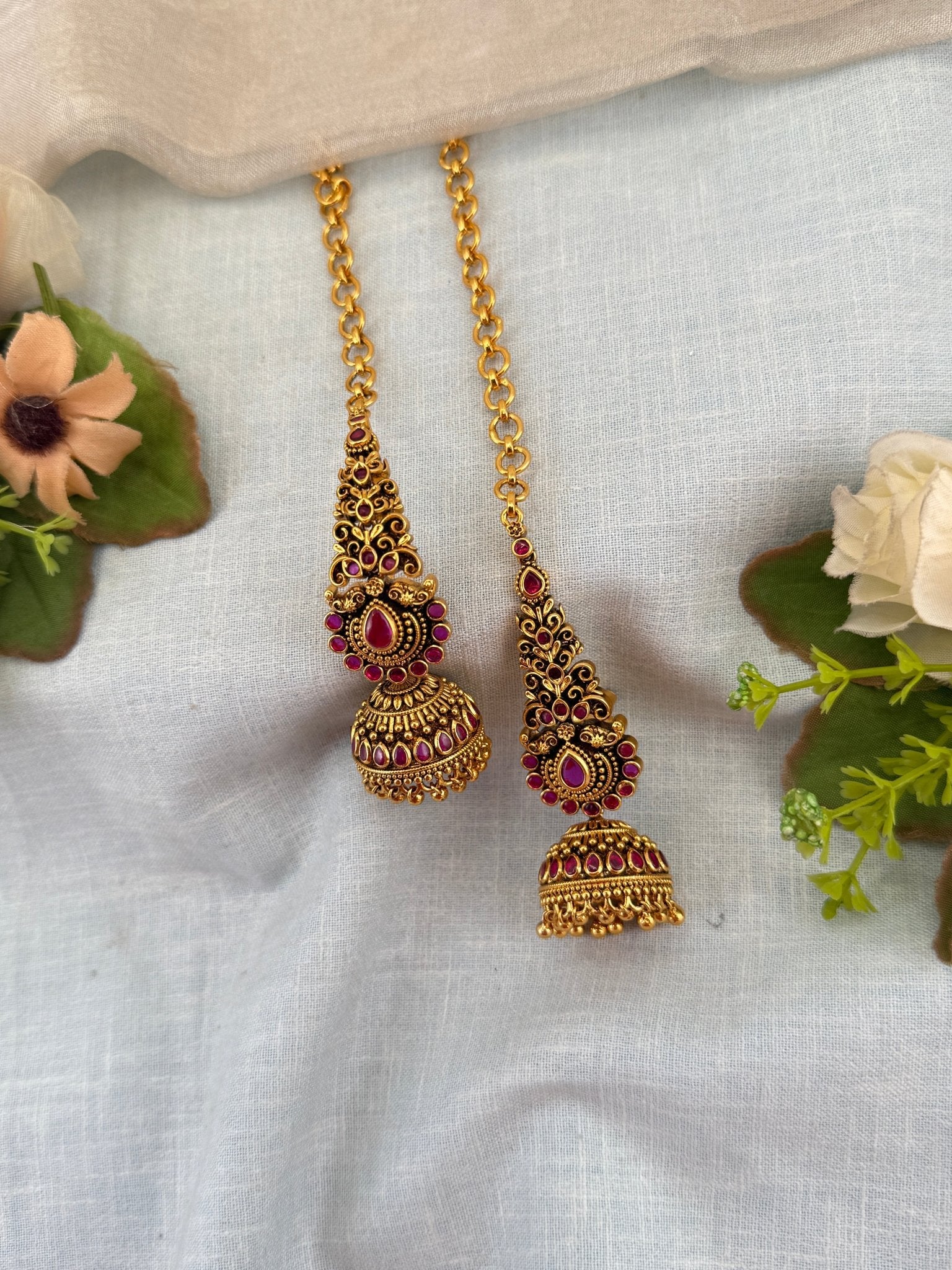 Royal Antique Jhumka with Maatal 1105 - Mahilas