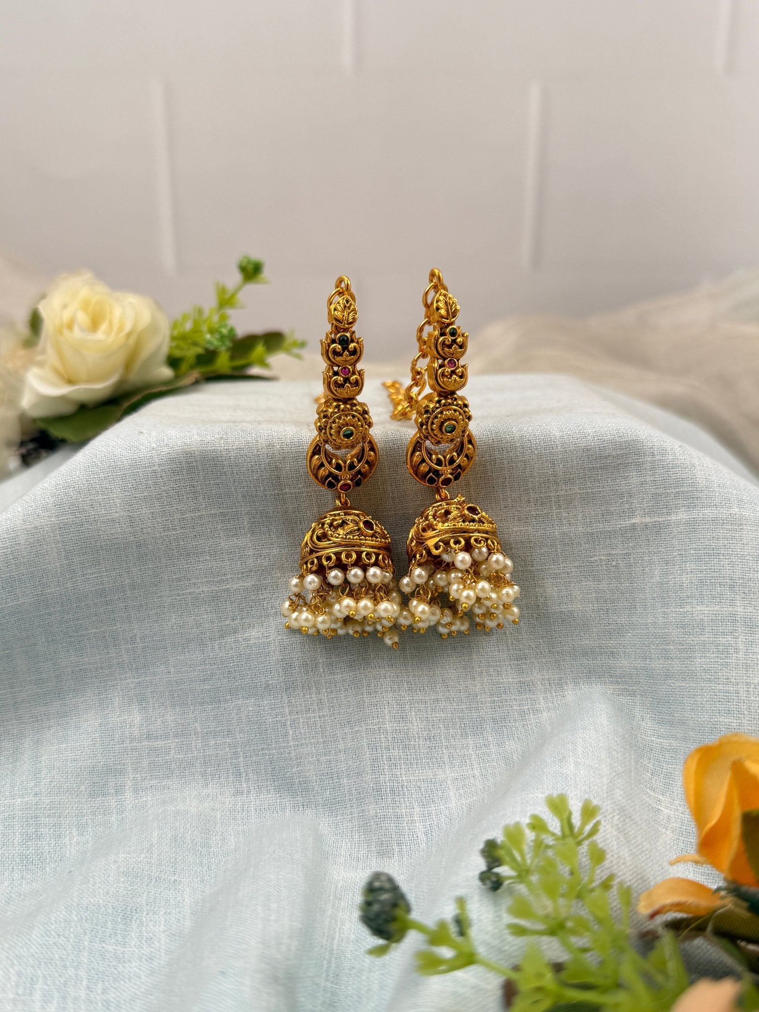 Royal Antique Jhumka With Maatal Earrings 0794 - Mahilas