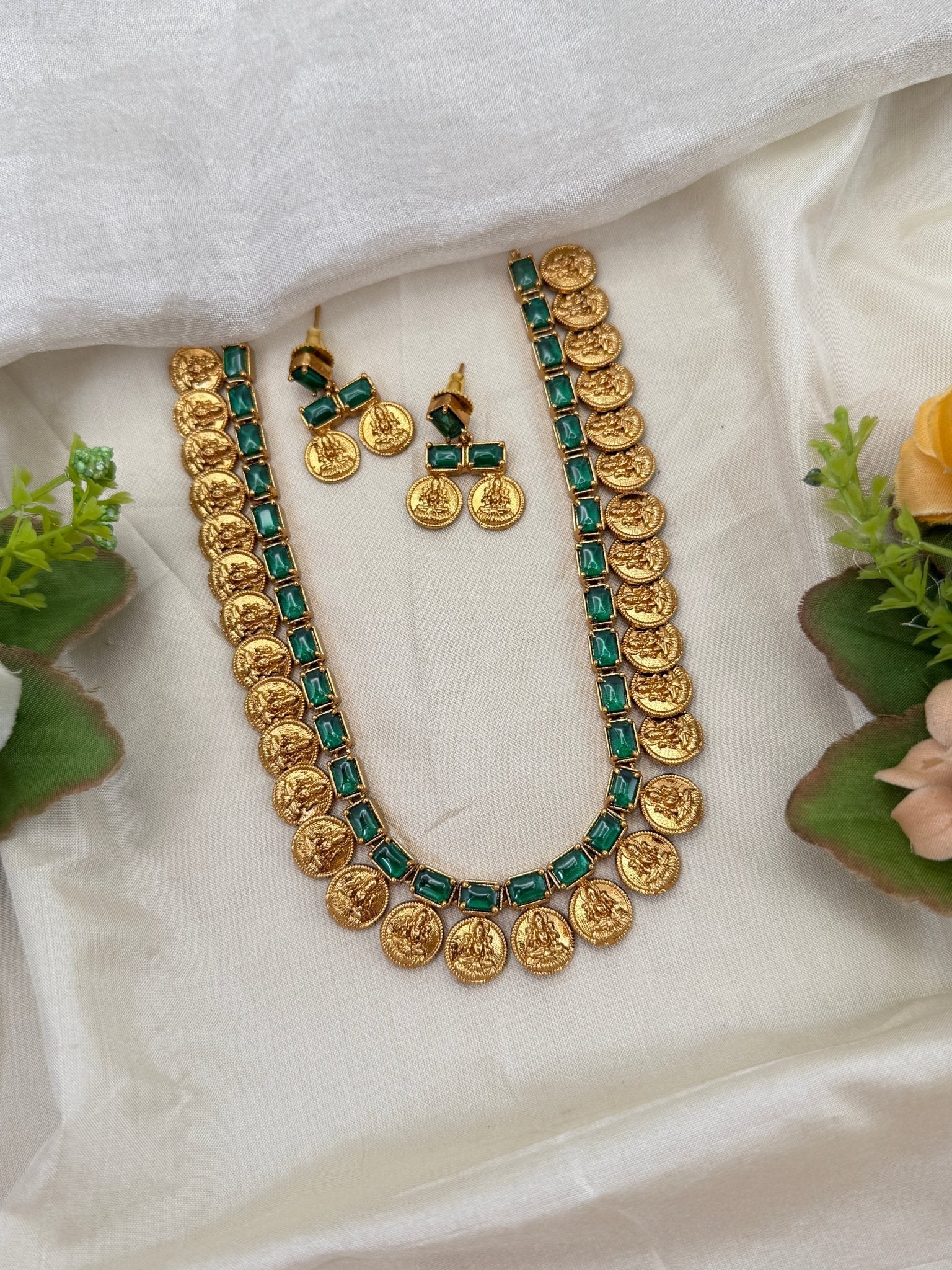 Royal Antique Kaasu Long Necklace Set 0699 - Mahilas