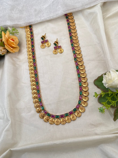 Royal Antique Kaasu Long Necklace Set 0776 - Mahilas