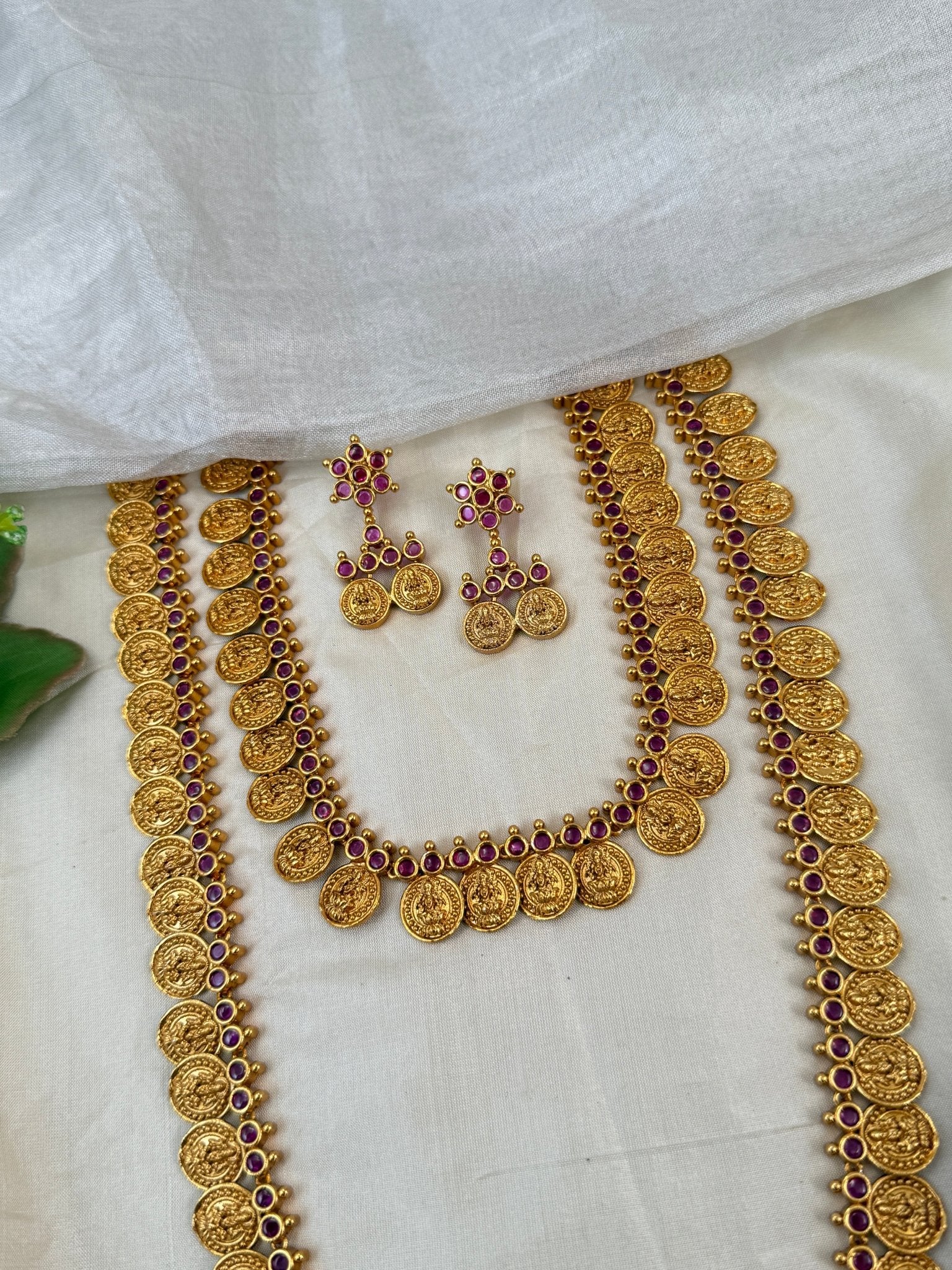 Royal Antique Kaasu Semi Bridal Necklace Set 0830 - Mahilas