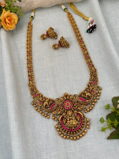 Royal Antique Lakshmi Long Necklace Set 0341 - Mahilas