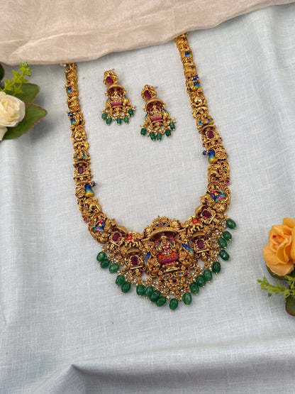 Royal Antique Lakshmi Long Necklace Set 0736 - Mahilas