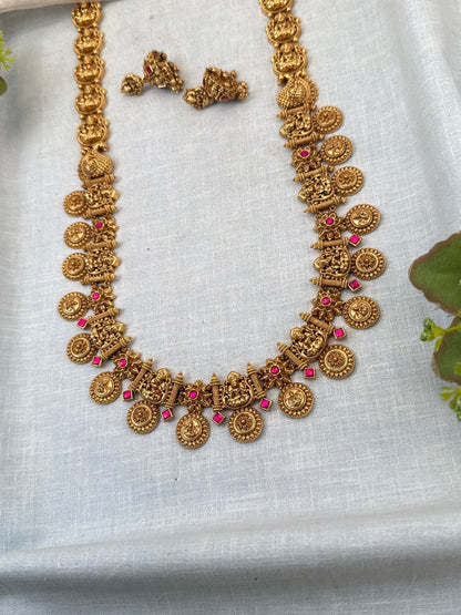 Royal Antique Lakshmi Long Necklace Set 0771 - Mahilas