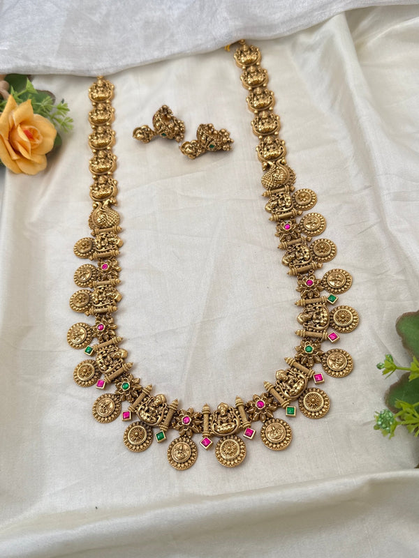 Royal Antique Lakshmi Long Necklace Set 0778