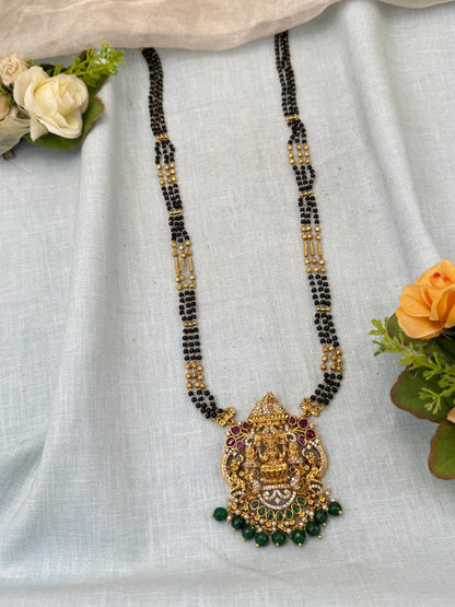 Royal Antique Lakshmi Pendant Mangalya Chain Set 0490 - Mahilas
