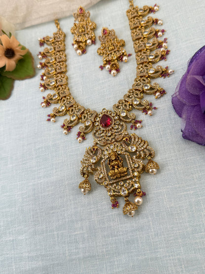 Royal Antique Lakshmi Short Necklace Set 0920 - Mahilas