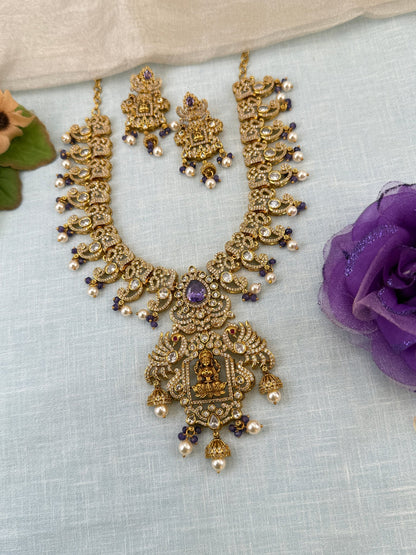 Royal Antique Lakshmi Short Necklace Set 0921 - Mahilas