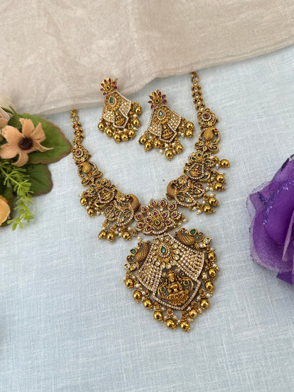 Royal Antique Lakshmi Short Necklace Set 0926 - Mahilas