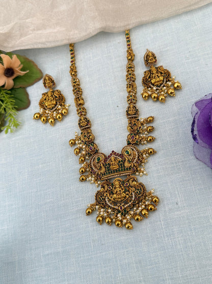 Royal Antique Lakshmi Short Necklace Set 0939 - Mahilas