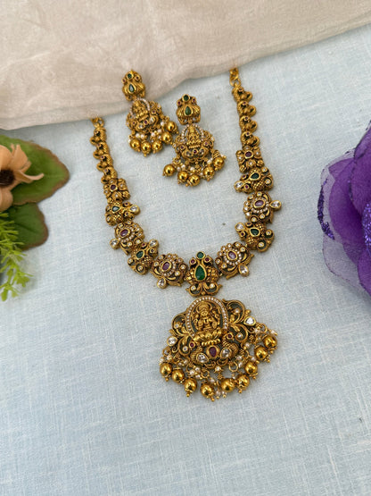 Royal Antique Lakshmi Short Necklace Set 0940 - Mahilas