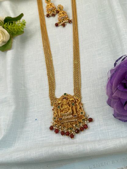 Royal Antique Layer Chain Pendant Long Necklace Set 0671 - Mahilas