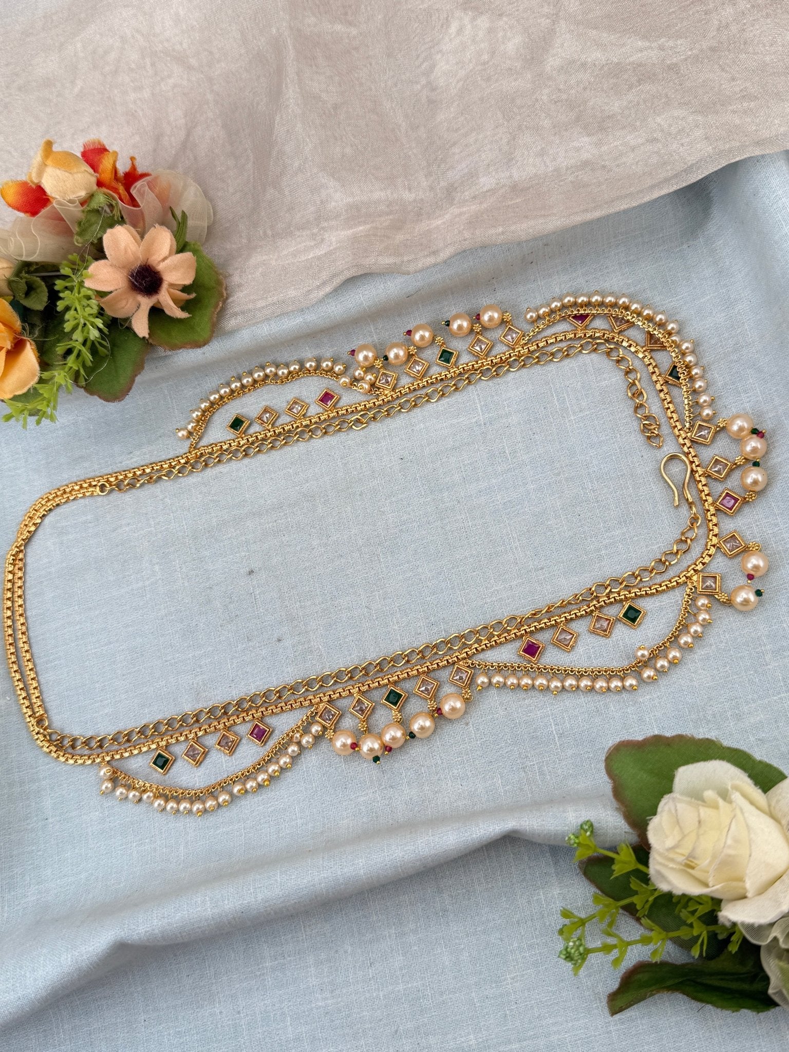 Royal Antique Layer Chain Style Vaddanam Kamarbandh 8079 - Mahilas