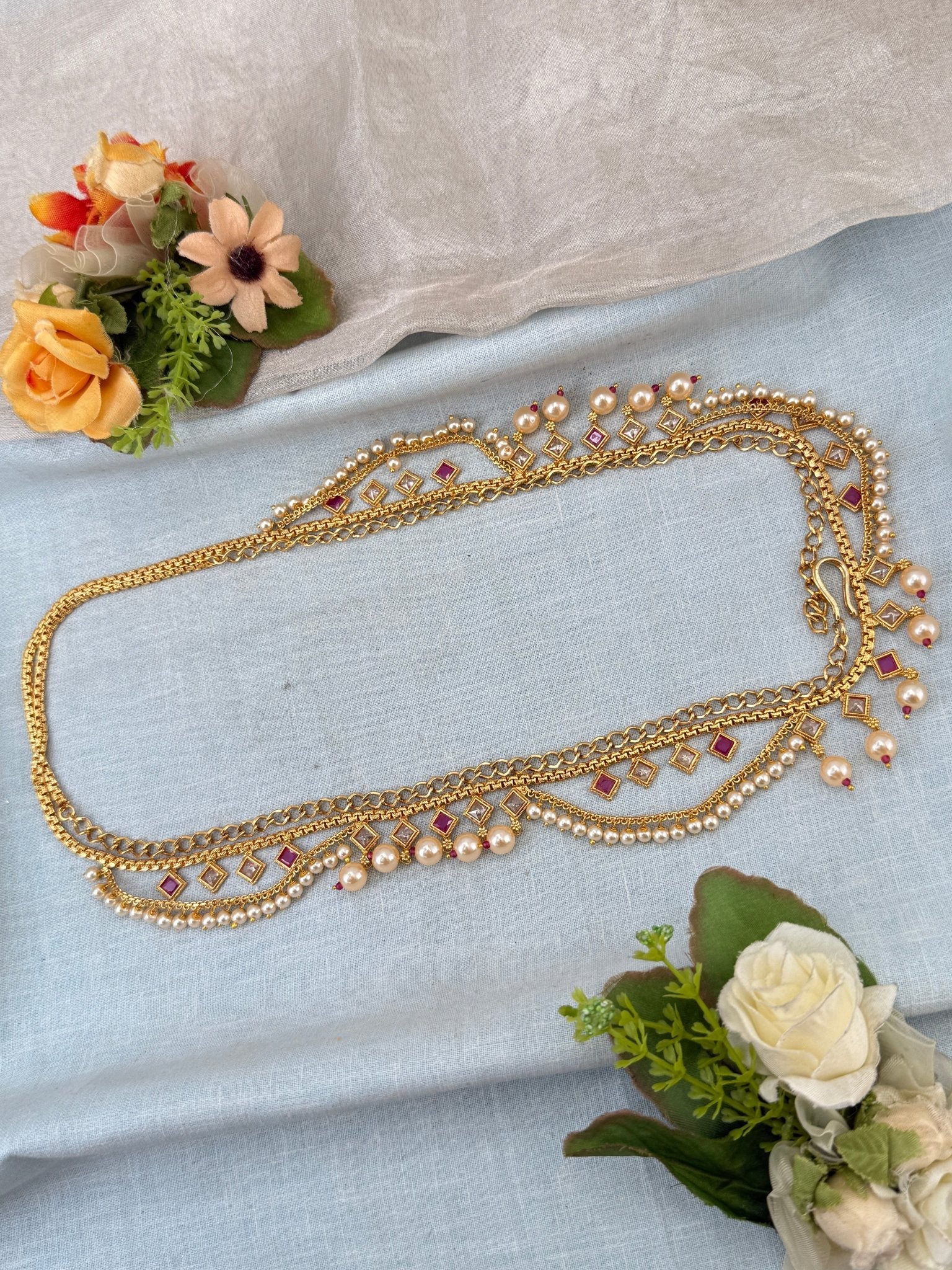 Royal Antique Layer Chain Style Vaddanam Kamarbandh 8081 - Mahilas