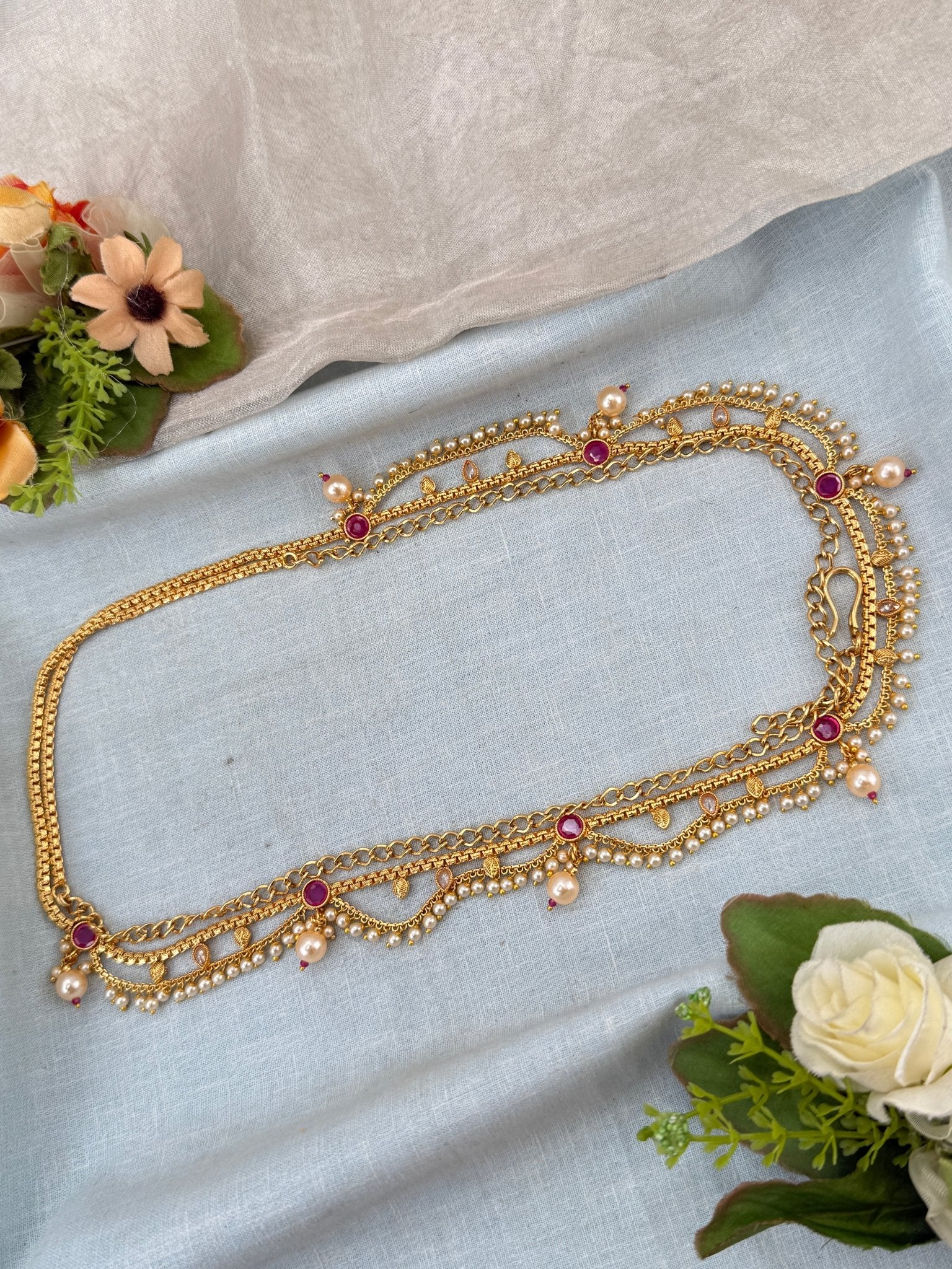 Royal Antique Layer Chain Style Vaddanam Kamarbandh 8084 - Mahilas