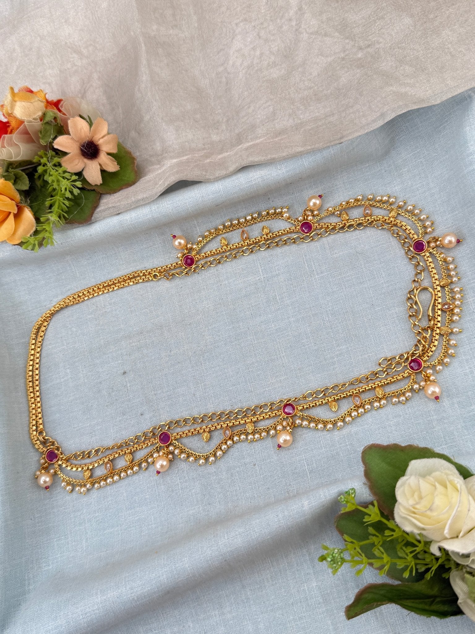 Royal Antique Layer Chain Style Vaddanam Kamarbandh 8084 - Mahilas