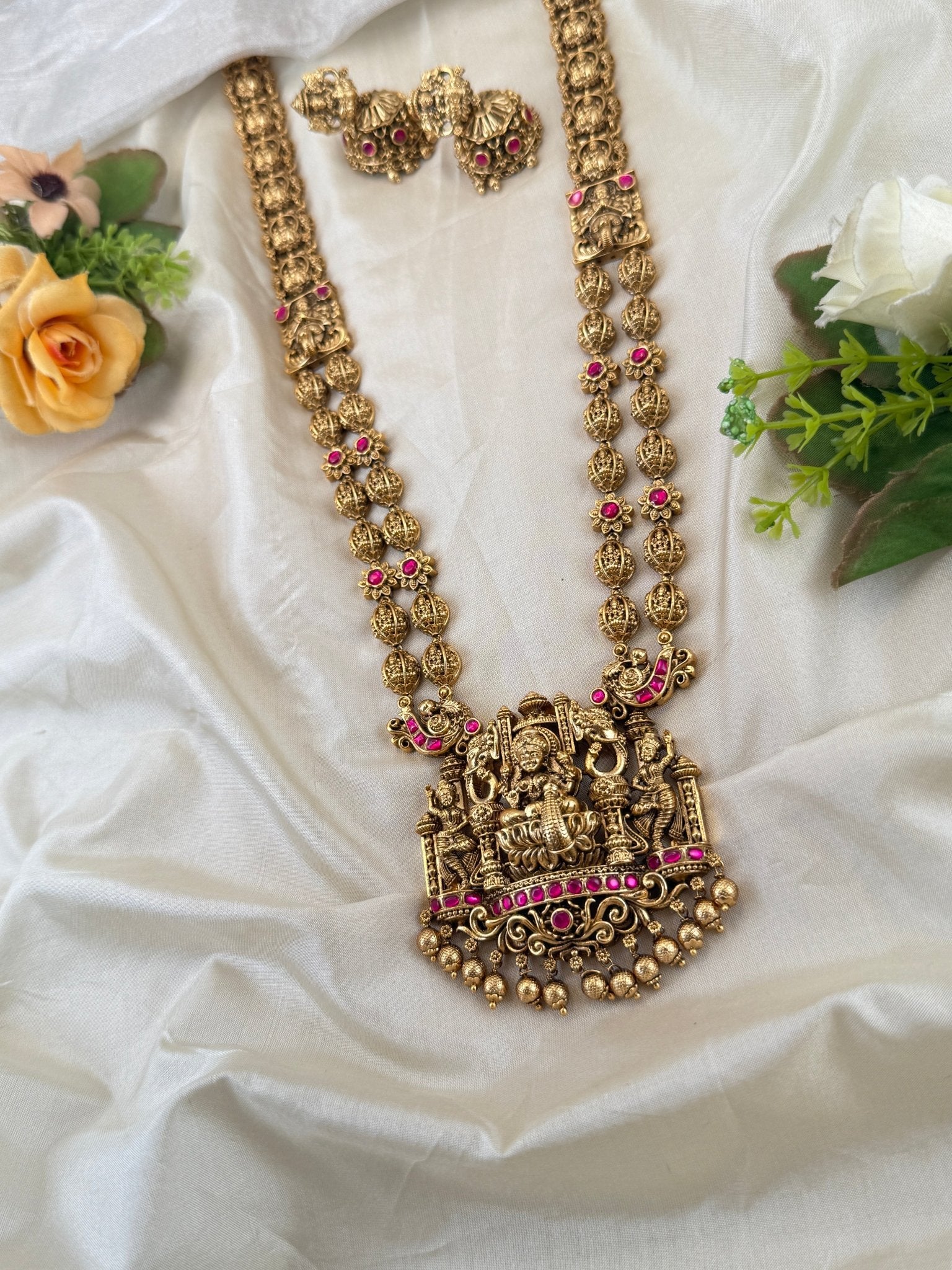 Royal Antique Layer Long Necklace Set 0872 - Mahilas