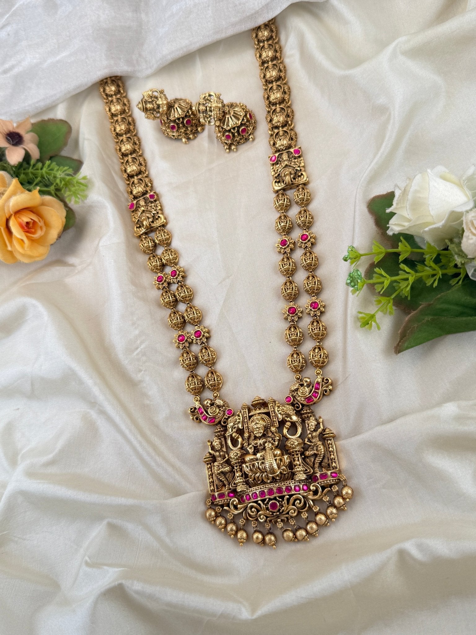 Royal Antique Layer Long Necklace Set 0872 - Mahilas