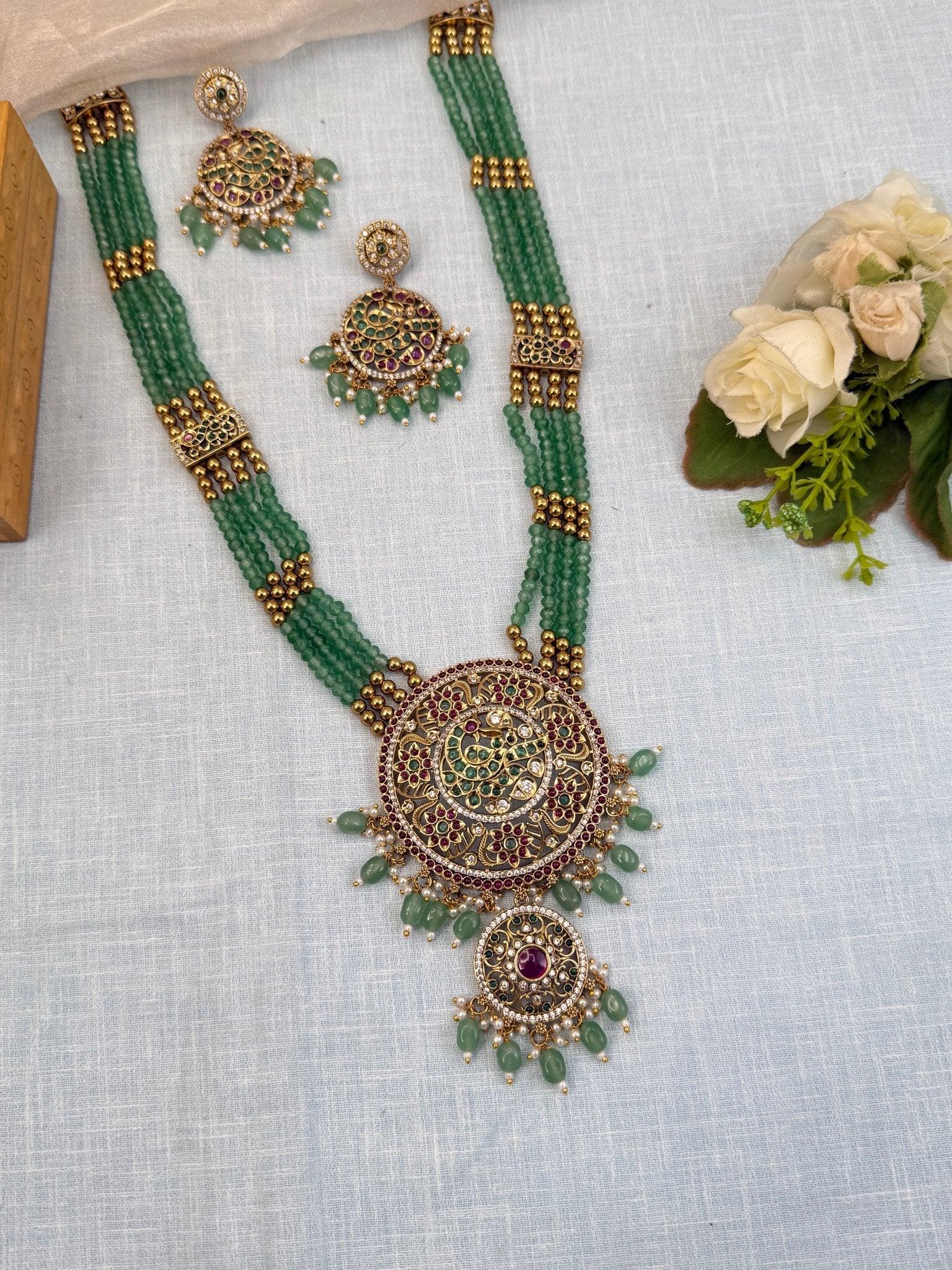 Royal Antique Layer Long Necklace Set 923 - Mahilas