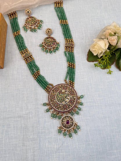 Royal Antique Layer Long Necklace Set 923 - Mahilas