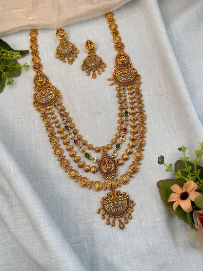 Royal Antique Layer Long Necklace Set 953 - Mahilas