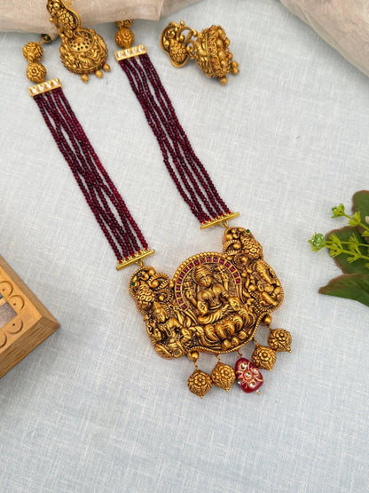 Royal Antique Layer Pendant Necklace Set 740 - Mahilas