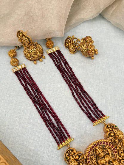 Royal Antique Layer Pendant Necklace Set 740 - Mahilas