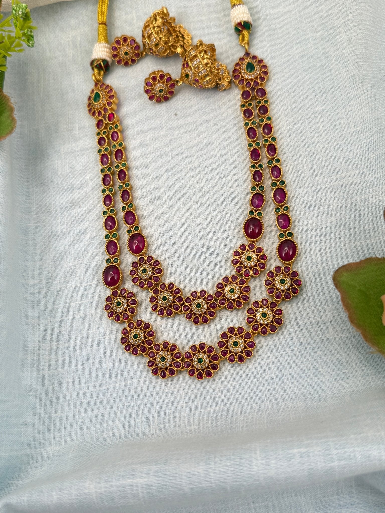 Royal Antique Layer Short Necklace Set 0682 - Mahilas