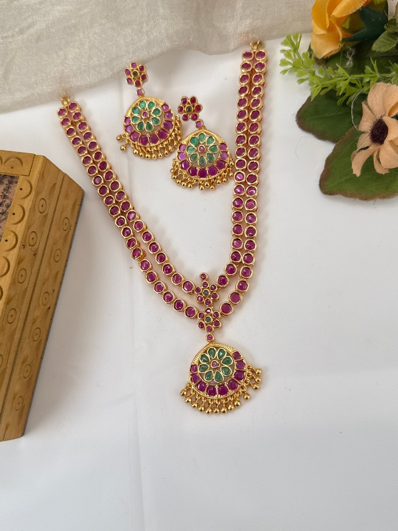 Royal Antique Layer Short Necklace Set 0995 - Mahilas