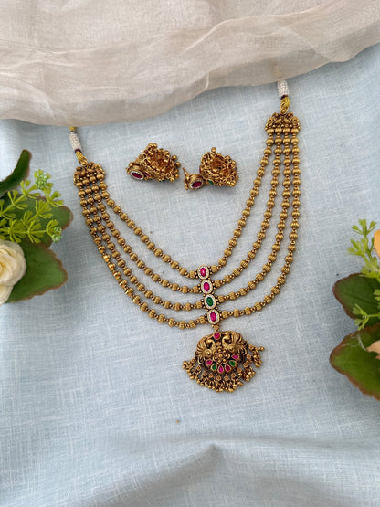 Royal Antique Layer Short Necklace Set 1162 - Mahilas