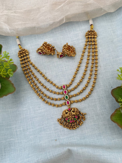 Royal Antique Layer Short Necklace Set 1162 - Mahilas
