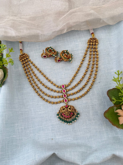 Royal Antique Layer Short Necklace Set 1164 - Mahilas