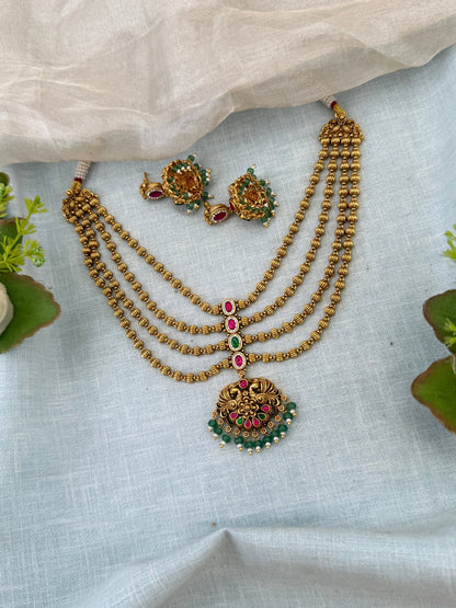 Royal Antique Layer Short Necklace Set 1165 - Mahilas