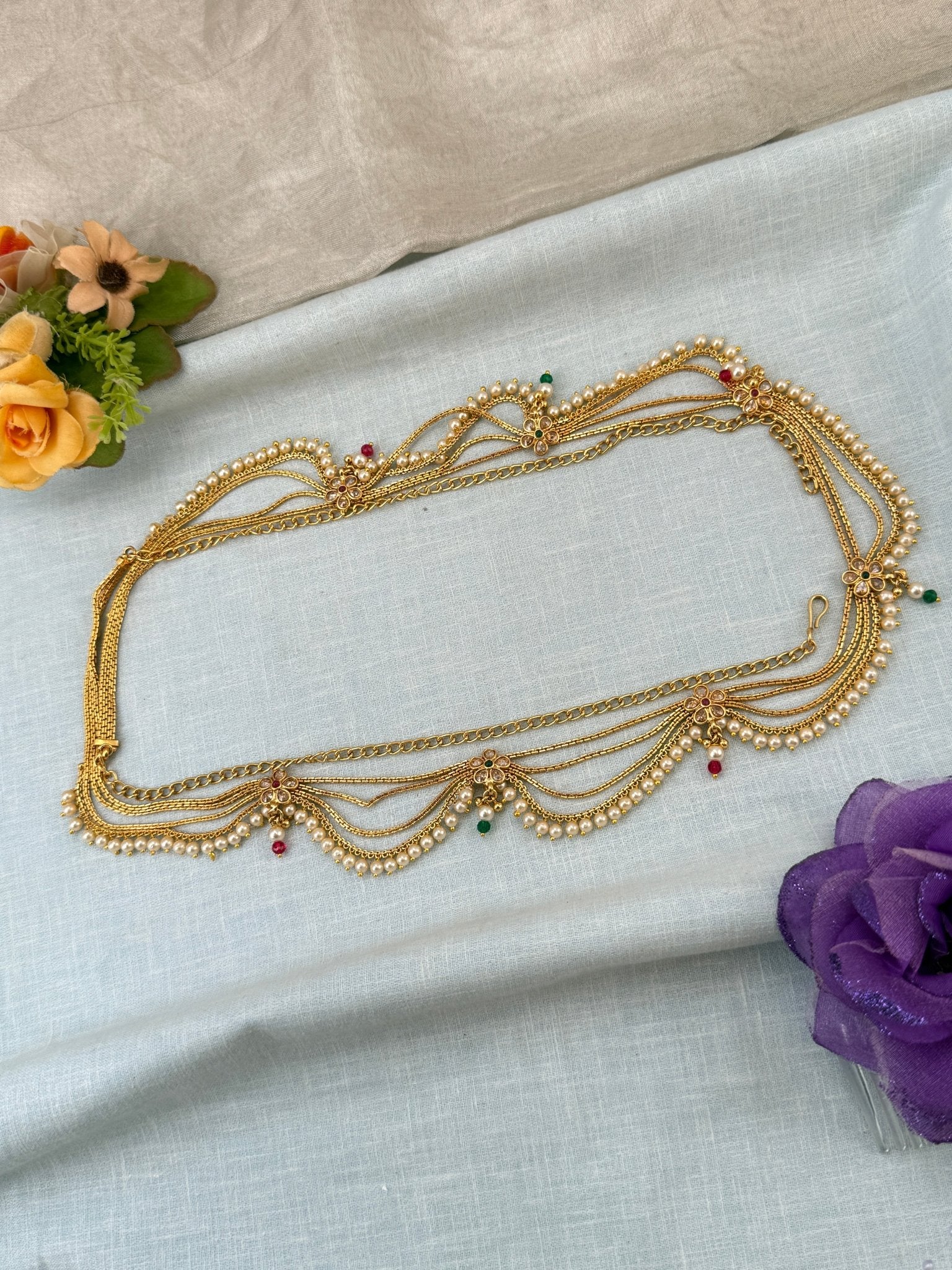 Royal Antique Layered Chain Vaddanam Kamarbandh 8064 - Mahilas