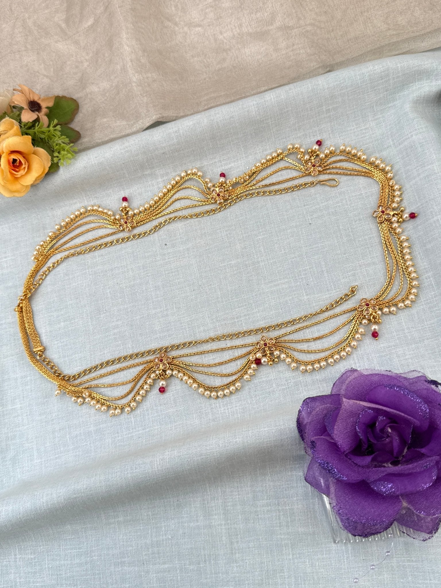 Royal Antique Layered Chain Vaddanam Kamarbandh 8066 - Mahilas