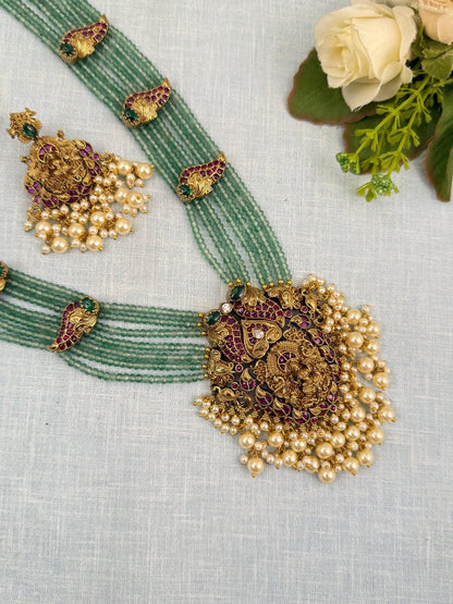Royal Antique Layered Long Necklace Set 775 - Mahilas