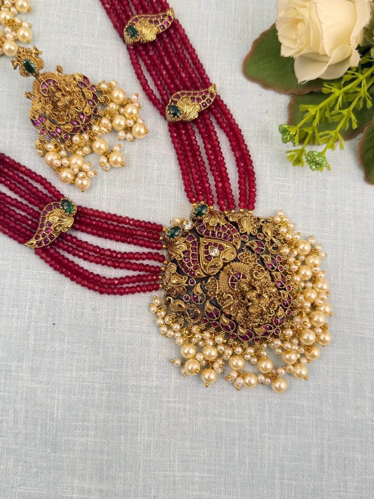 Royal Antique Layered Long Necklace Set 776 - Mahilas