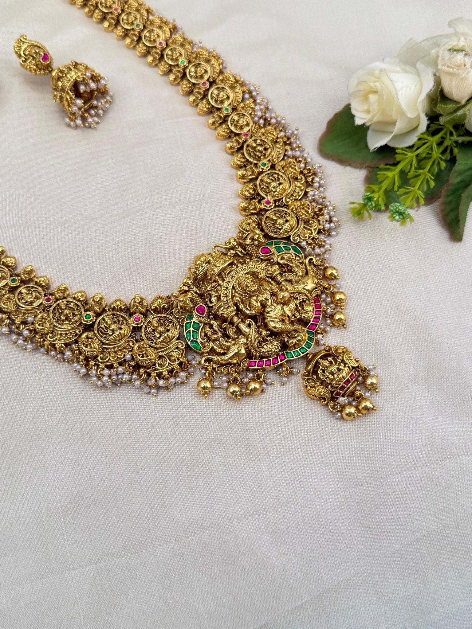 Royal Antique Long Jadau Necklace Set 783 - Mahilas