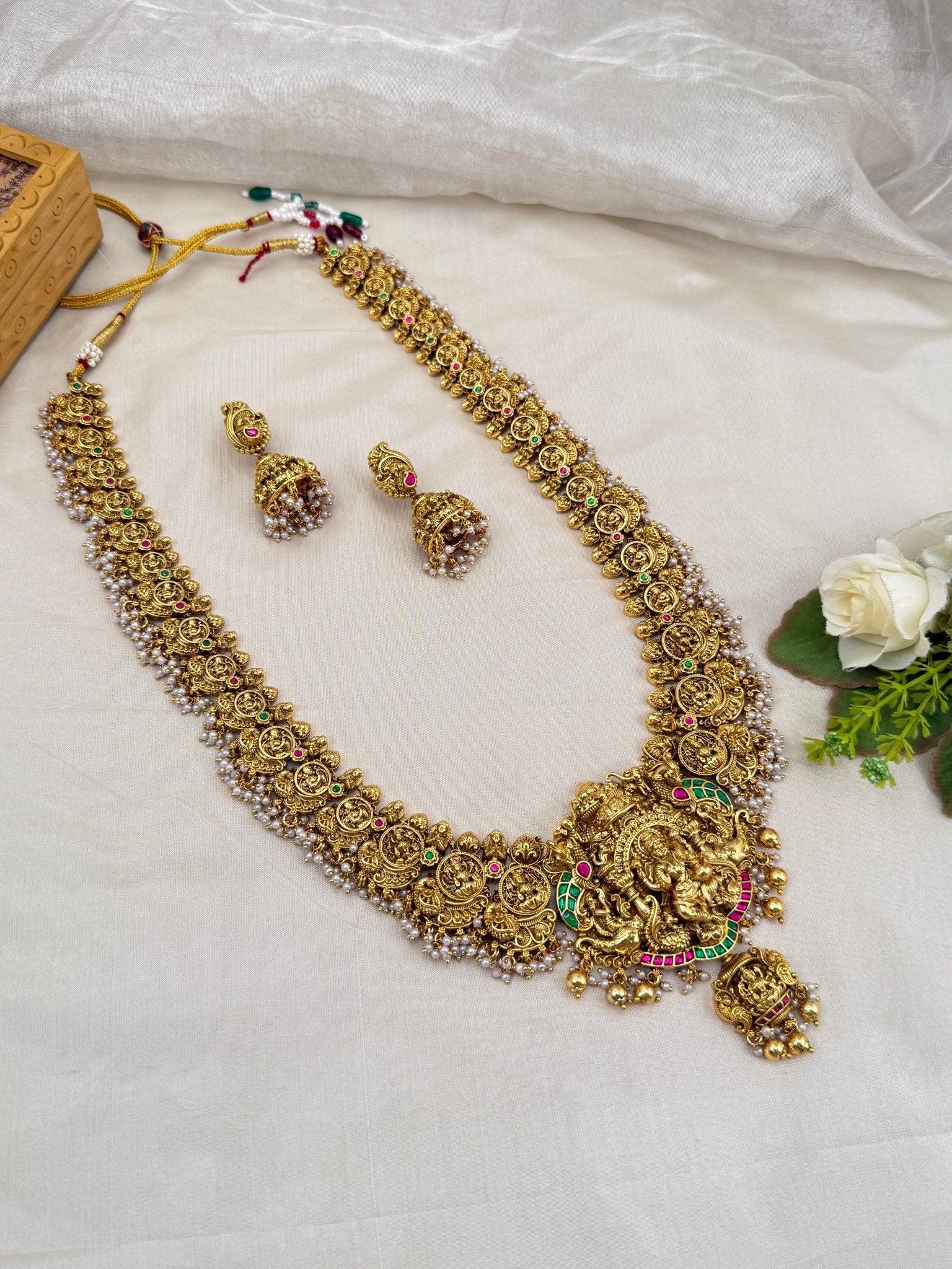 Royal Antique Long Jadau Necklace Set 783 - Mahilas