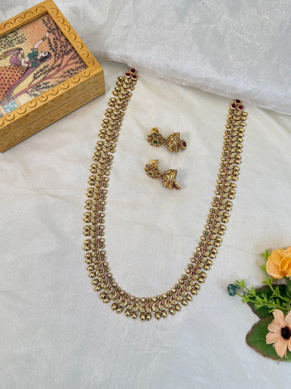 Royal Antique Long Mango Necklace Set 843 - Mahilas