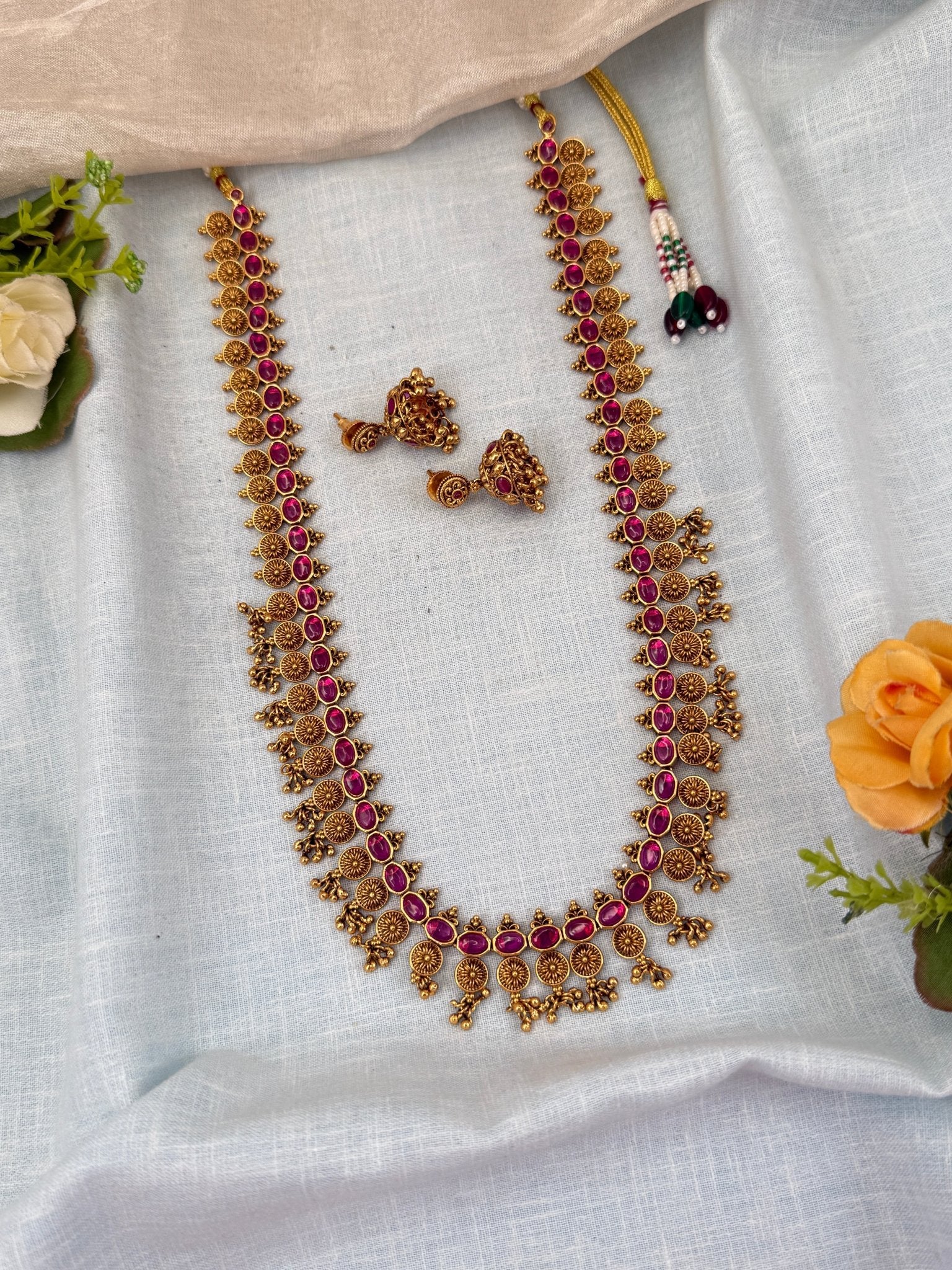 Royal Antique Long Necklace Set 0546 - Mahilas