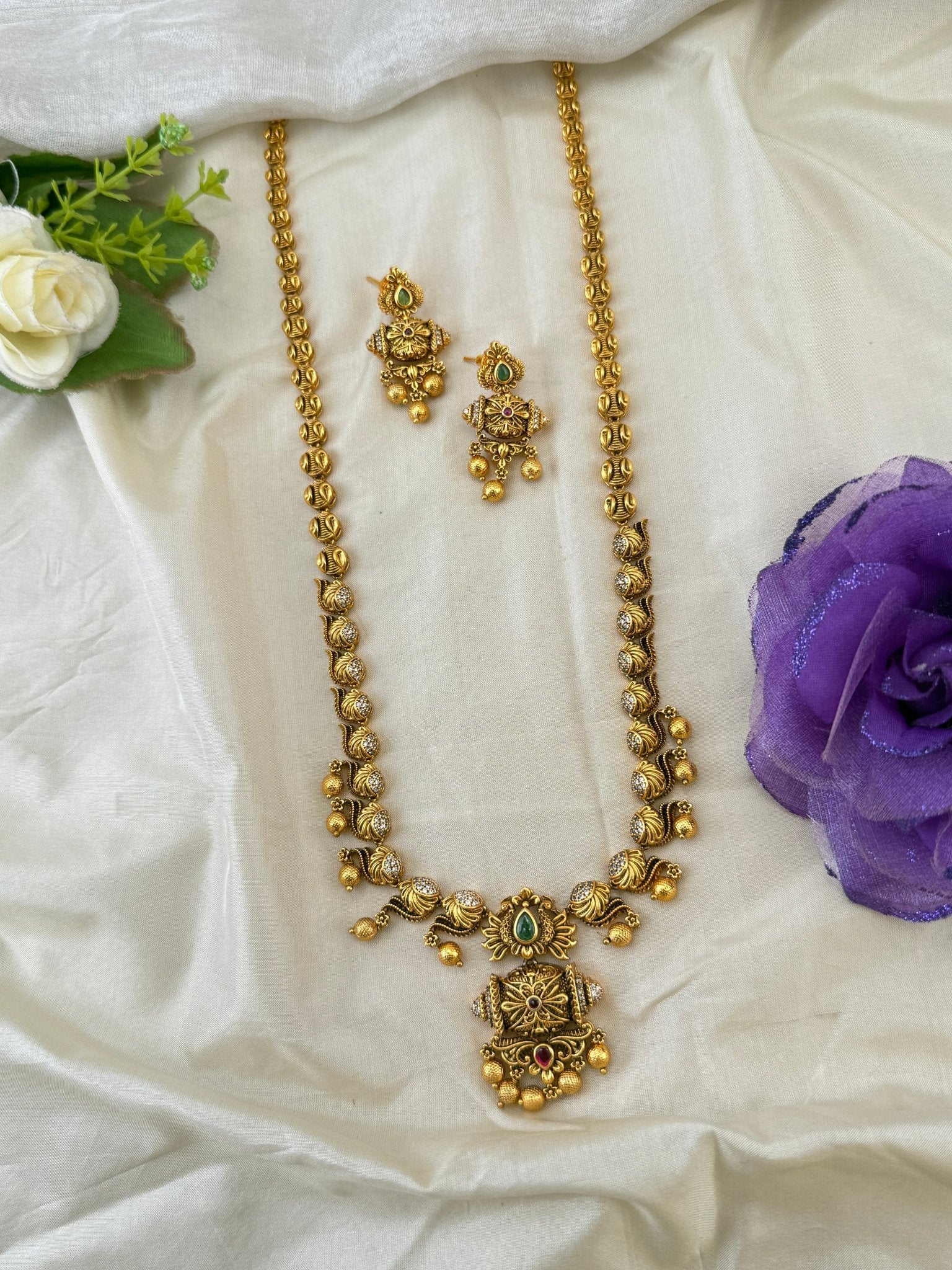Royal Antique Long Necklace Set 1133 - Mahilas