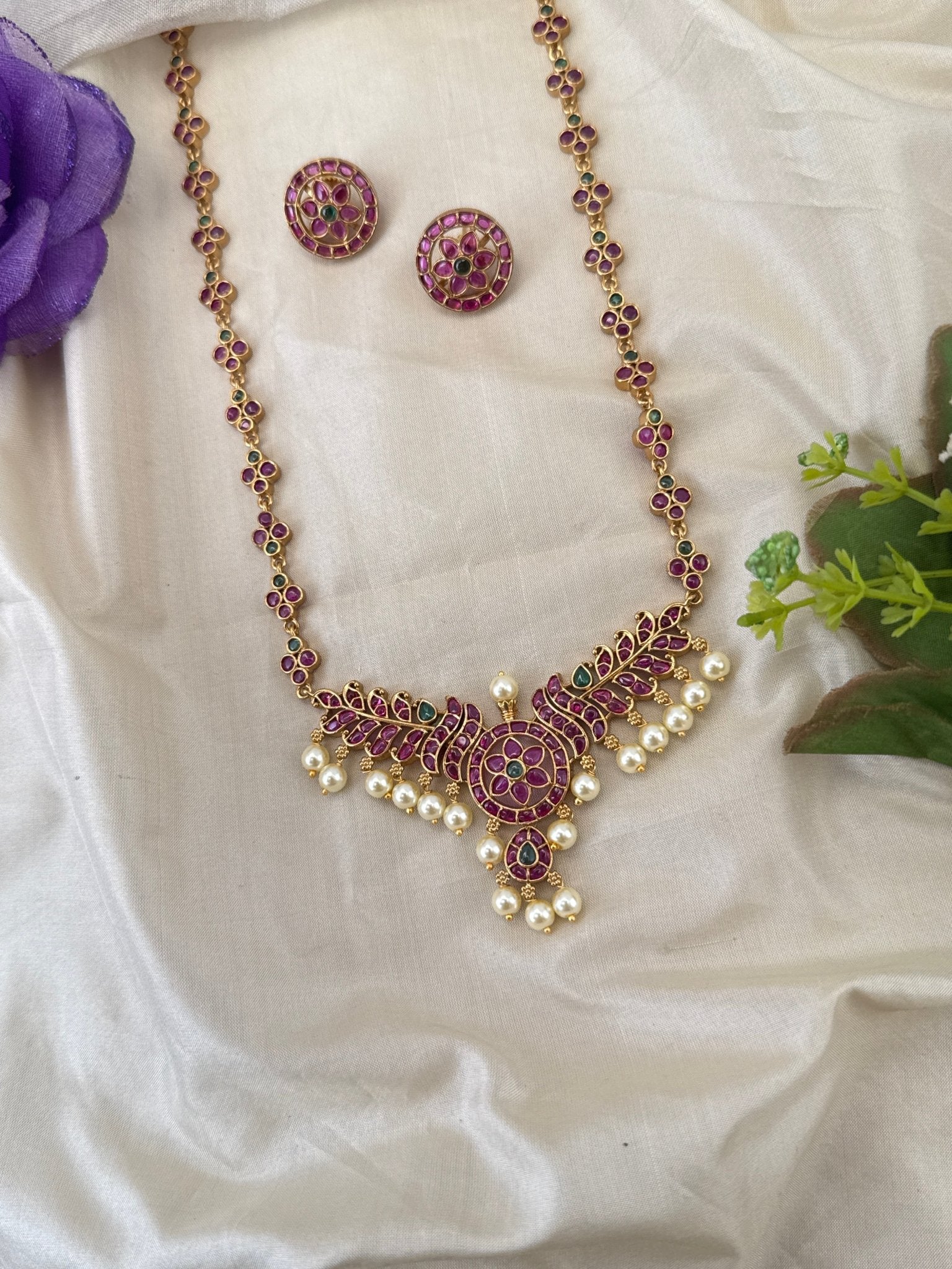 Royal Antique Long Necklace Set 1233 - Mahilas